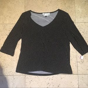 Jan’s Boutique Black with white polka dots, sz XL